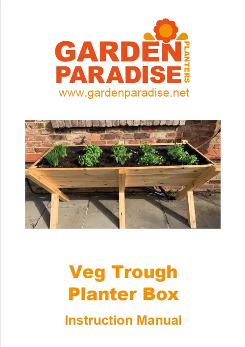 Frontpage of Trough Planter manual