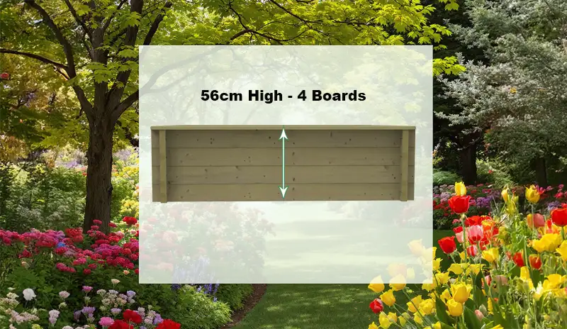 56cm High (4 Boards) Wooden Raised Garden Bed