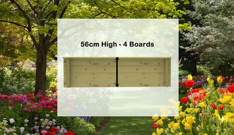 56cm High (4 Boards) Wooden Raised Garden Bed