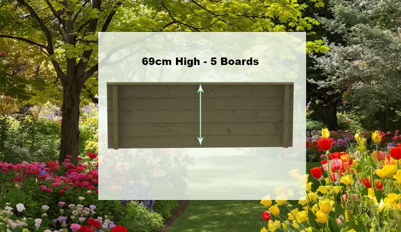 69cm High (5 Boards) Wooden Raised Garden Bed