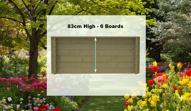 83cm High (6 Boards) Wooden Raised Garden Bed