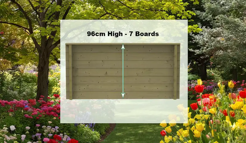 96cm High (7 Boards) Wooden Raised Garden Bed