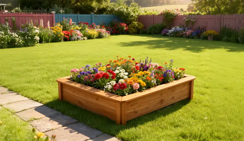 square raised garden bed