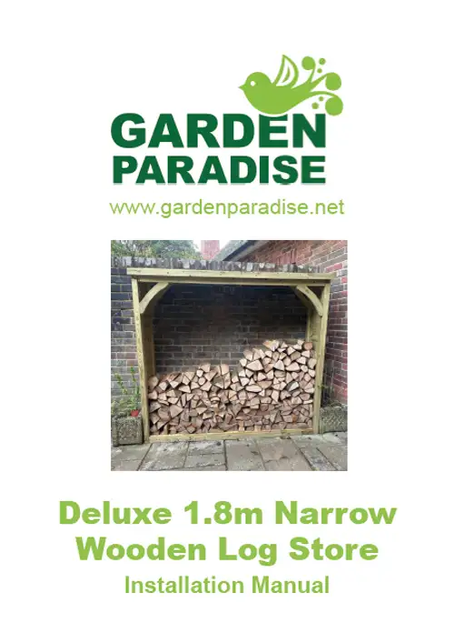 Frontpage of Deluxe Narrow Wooden Log Store Manual