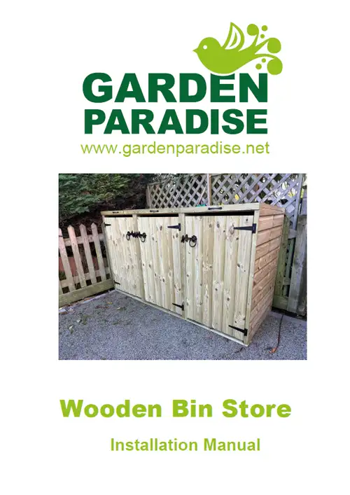 Frontpage of Wooden Bin Store Installation Manual