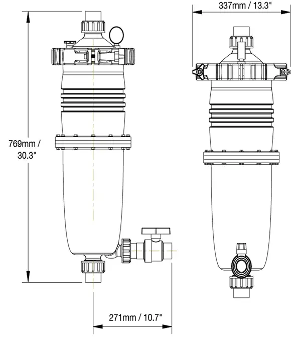 Multicyclone MC12 Dimensions