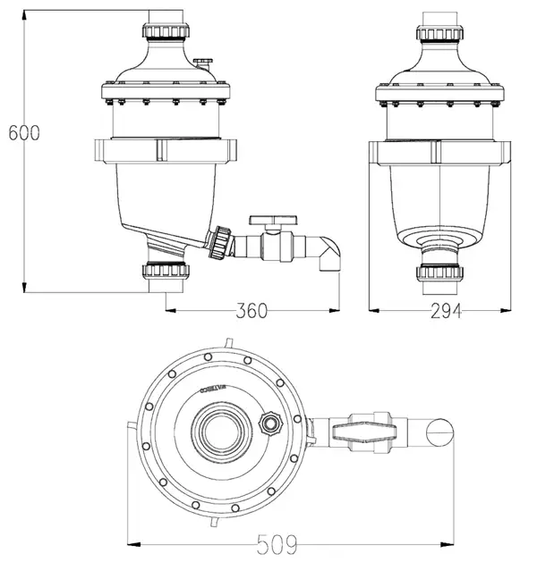 Waterco Multicyclone MC16 Gen2 Dimensions