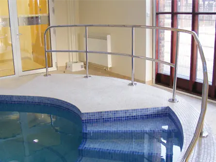 Bespoke Plastica handrail around a pool